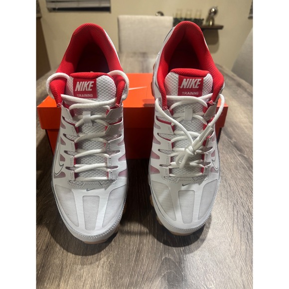 Nike Reax 8 TR Mesh White Wolf Grey Red Mens Training Shoes 621716-103 Size 10.5 - Picture 10 of 10